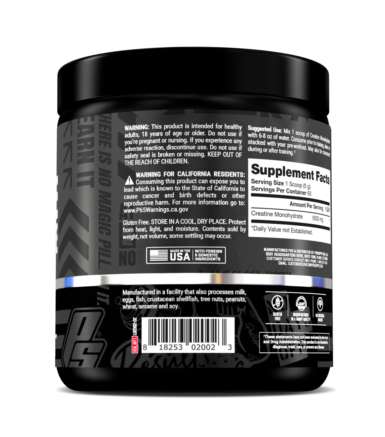 Performa Creatine — side of pack