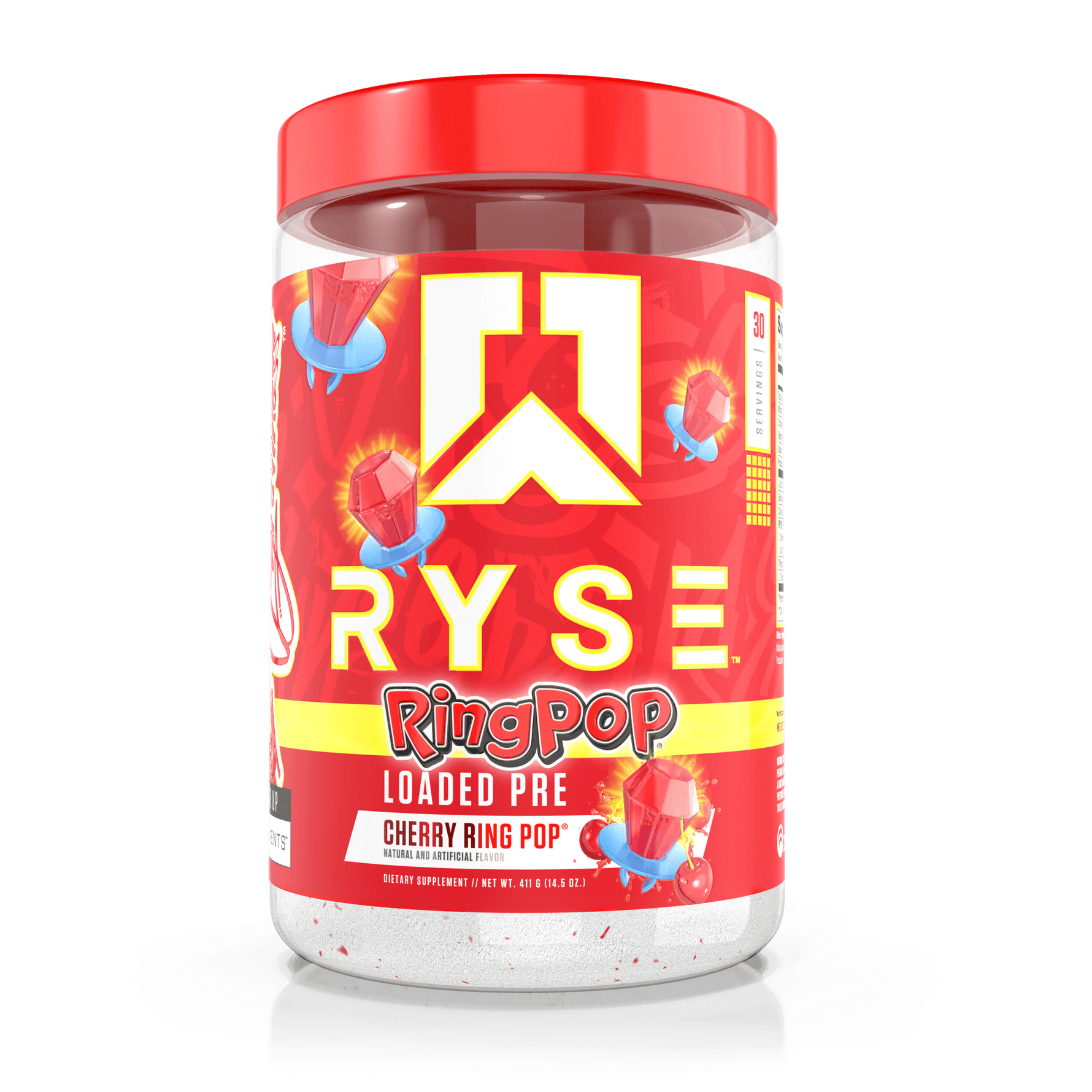 Ryse Loaded Pre Workout, Ring Pop Cherry powder