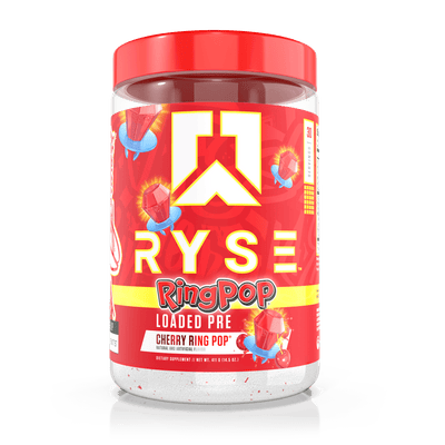 Ryse Loaded Pre Workout, Ring Pop Cherry powder, 441g, NZ Supps