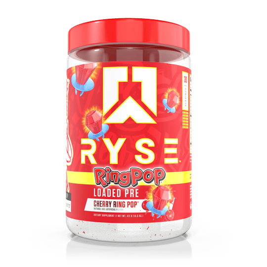 Ryse Loaded Pre Workout, Ring Pop Cherry powder