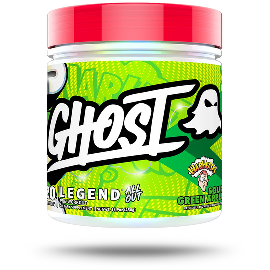 Ghost Legend All Out V2, Warheads Sour Green Apple powder