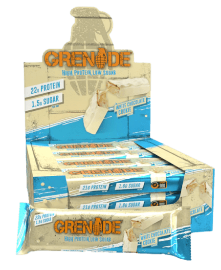 Grenade White Choc Cookie protein bar 12 bar box