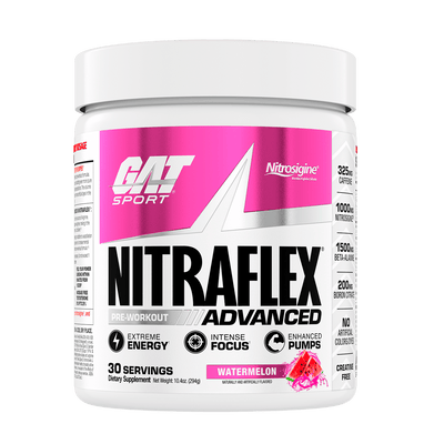 GAT Sport Nitraflex pre-workout, Watermelon powder, 309g, NZ Supps