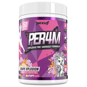 Nexus PER4M pre-workout, Grape Xplosion powder, 400g, NZ Supps