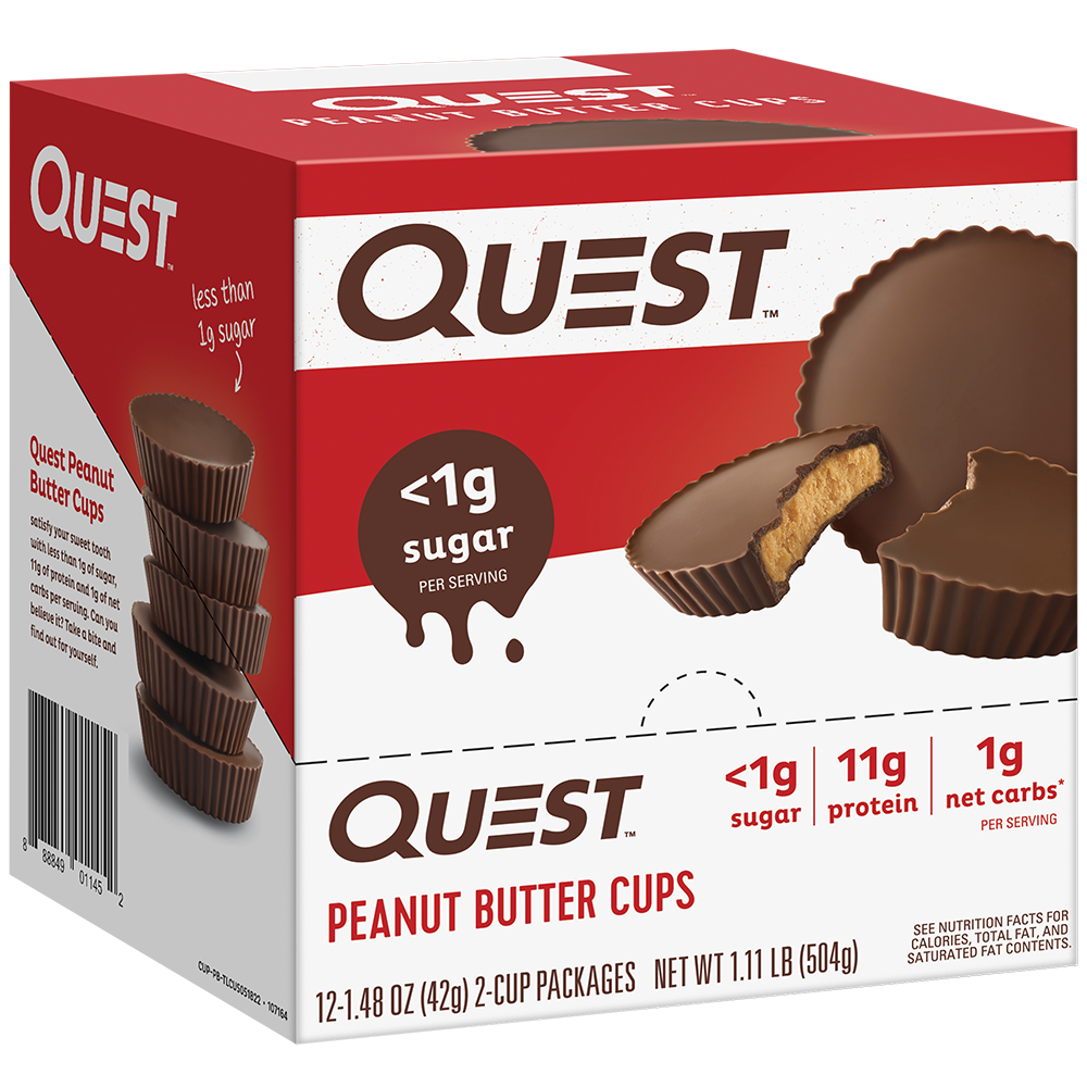 Quest Peanut Butter Cups 12-pack box, 12 x 42g 2-cup packages