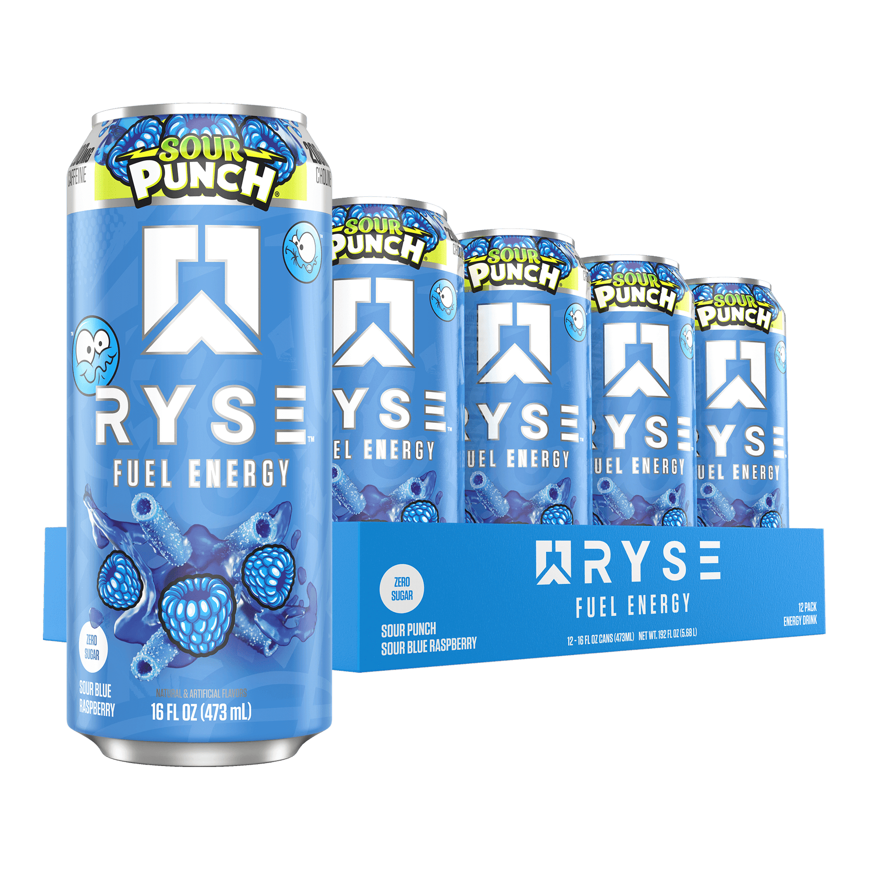 Ryse Fuel Energy Sour Punch Blue Raspberry 12 pack case