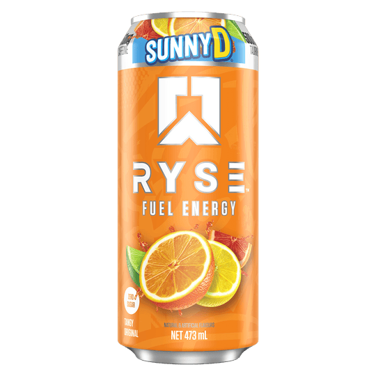 Ryse Fuel Energy Drink SunnyD Tangy Original 473ml can front