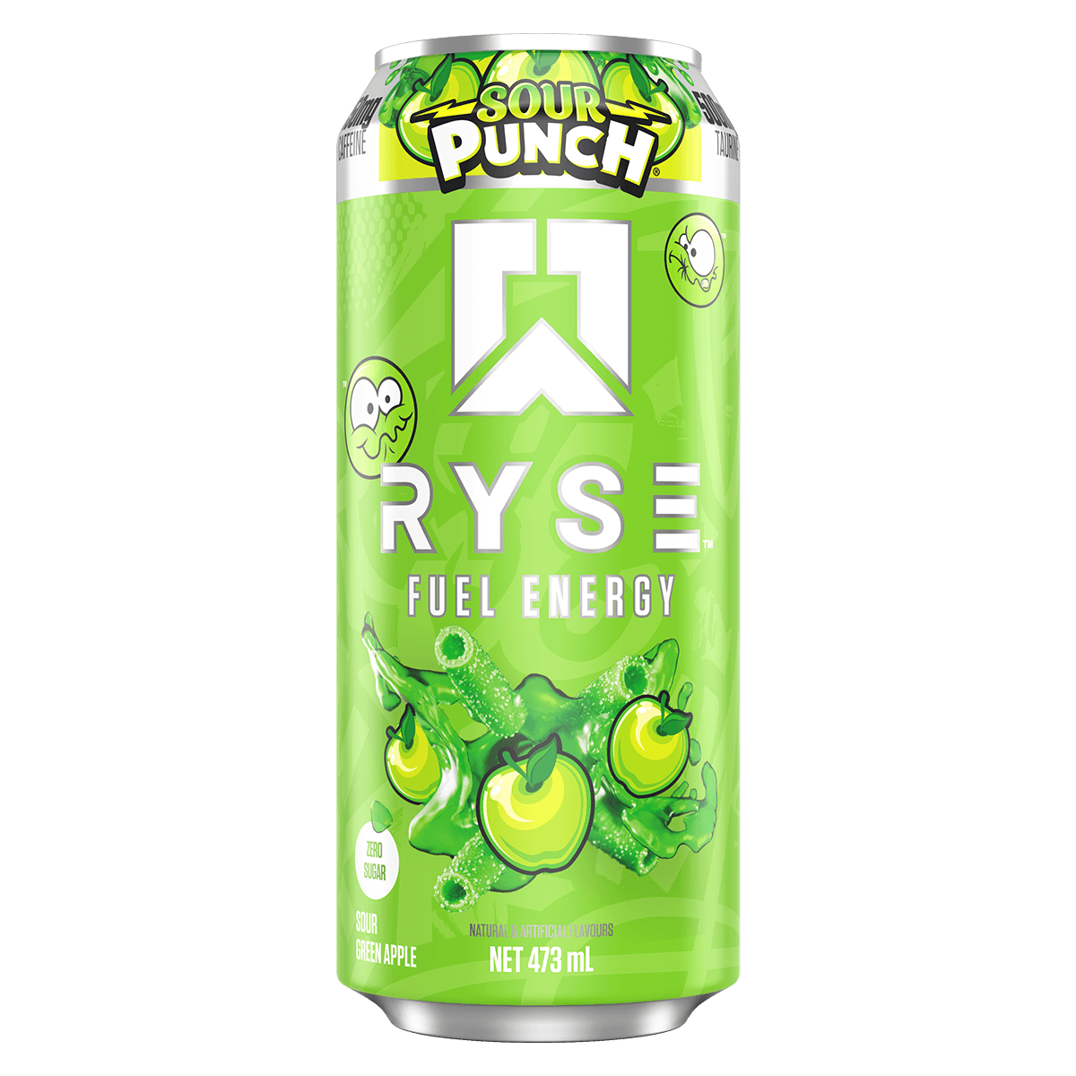 Ryse Fuel Energy Sour Punch Green Apple 473ml can