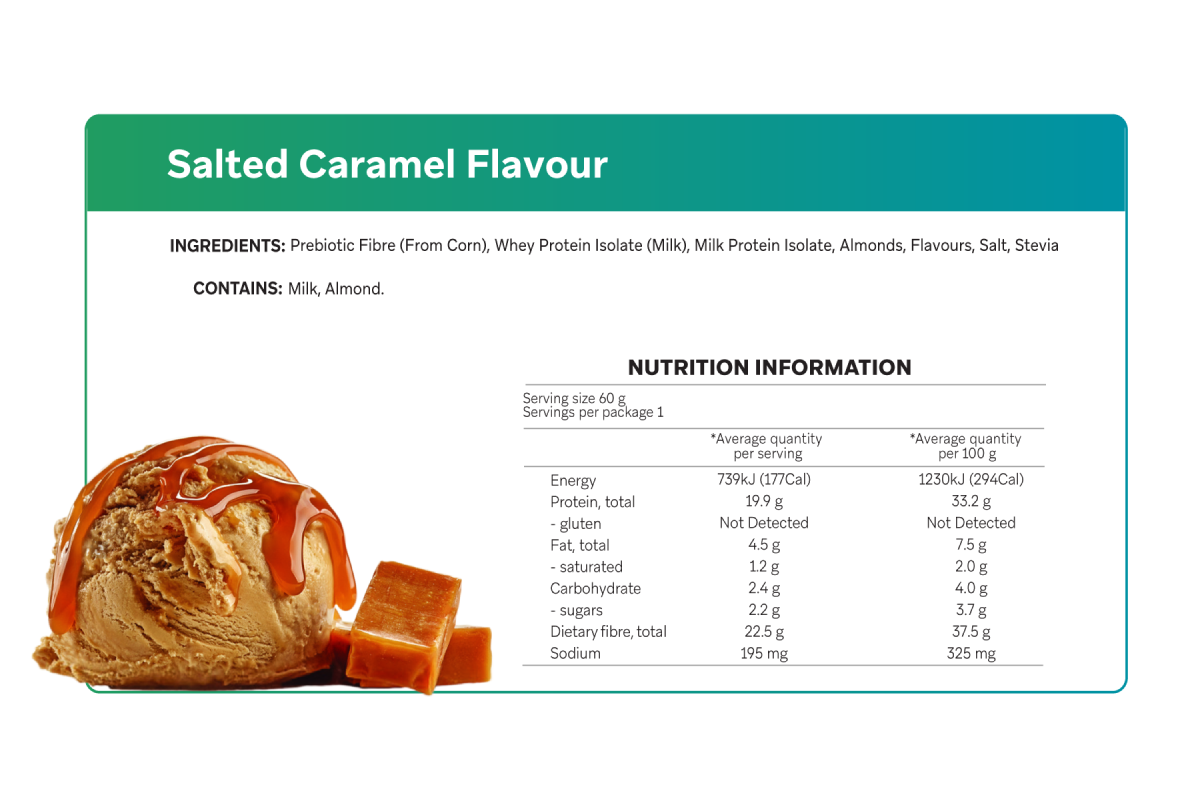 Smart Protein Bar 12-Pack Smart Bar - Salted Caramel, 720g (12 Serves) - nutrition information