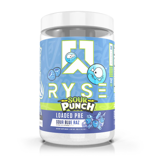 Ryse Loaded Pre Workout, Sour Punch Blue Raz powder