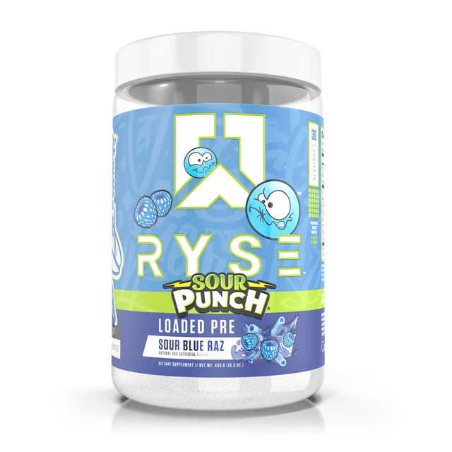 Ryse Loaded Pre Workout, Sour Punch Blue Raz powder
