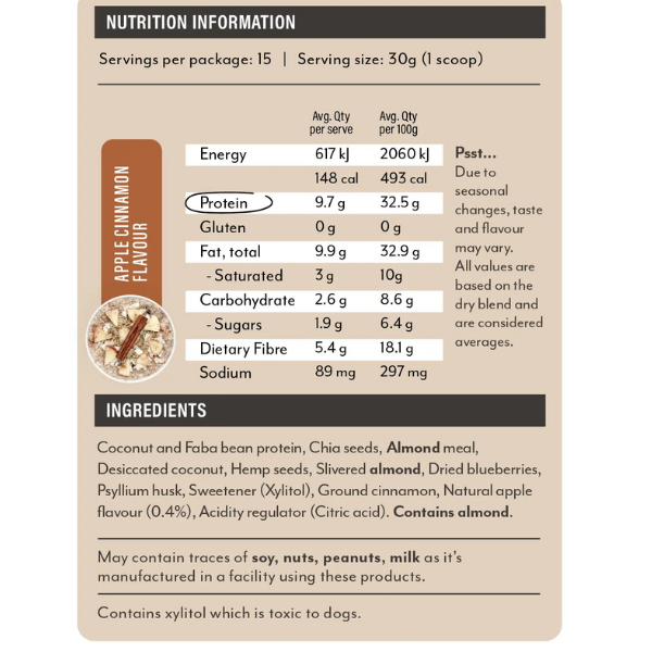 Vitawerx Bircher Museli, Apple Cinnamon