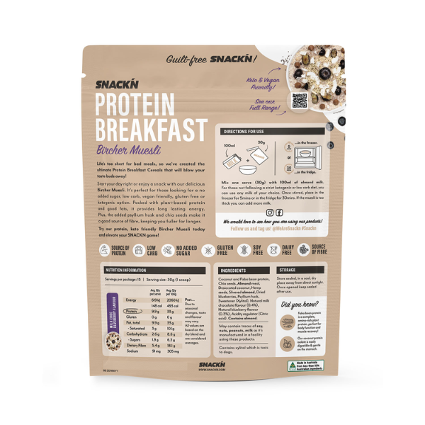 Vitawerx Bircher Museli, Milk Chocolate Blueberry — pack (2)