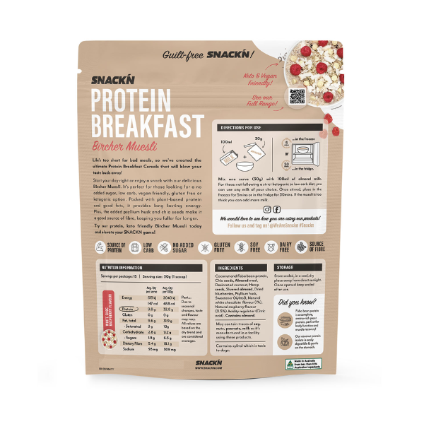 Vitawerx Bircher Museli, White Chocolate Raspberry — pack (2)