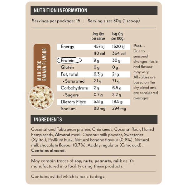 Vitawerx Instant Porridge, Milk Choc Banana — pack (2)