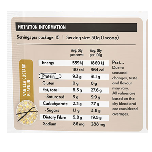 Vitawerx Instant Porridge, Vanilla Custard — pack (4)